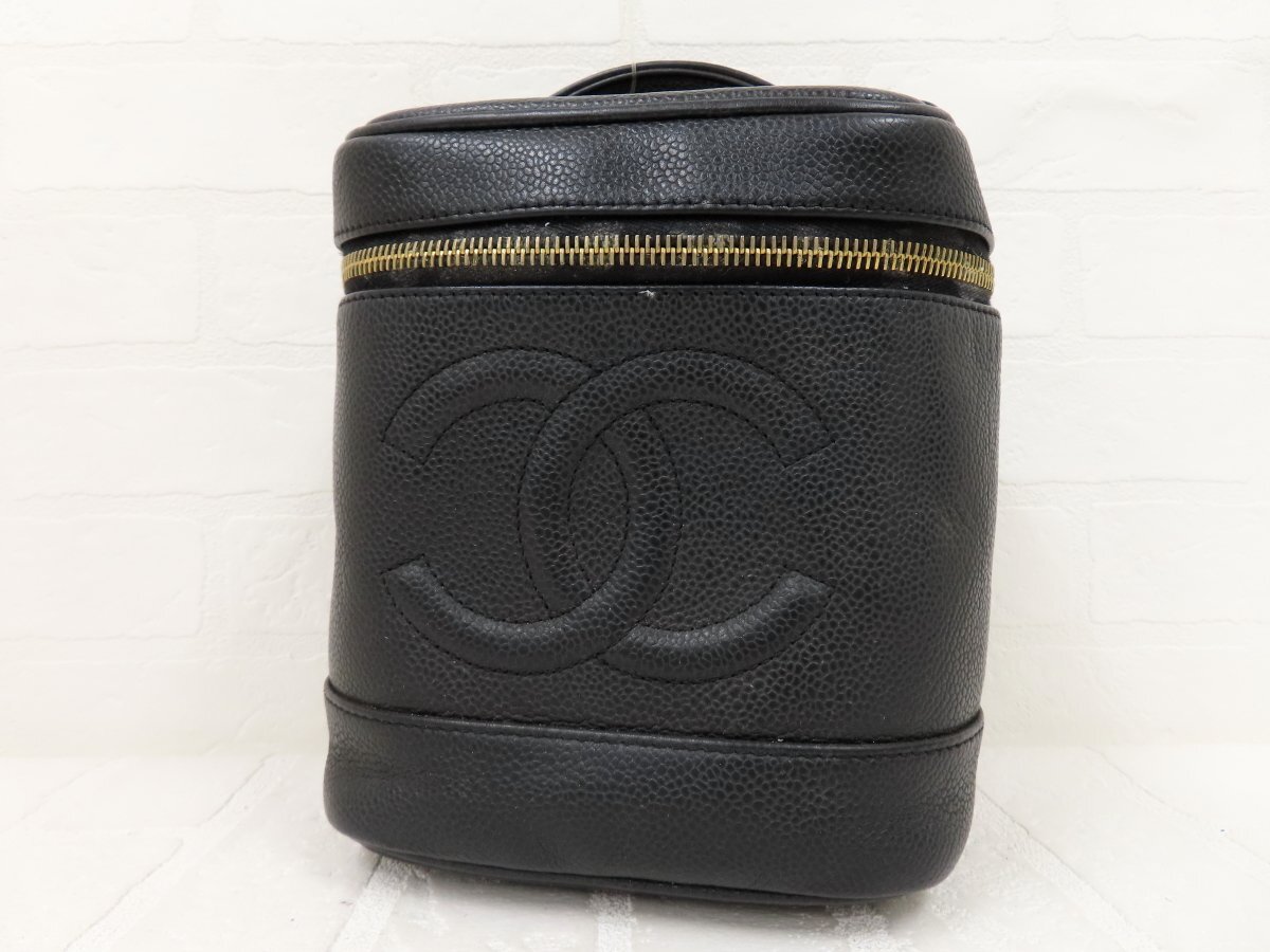 ◆美品◆CHANEL シャネル◆キャビアスキン レザー 本革◆バニティ ハンド バッグ◆ブラック G金具◆ヴィンテージ◆ココマーク◆A13570拍卖
