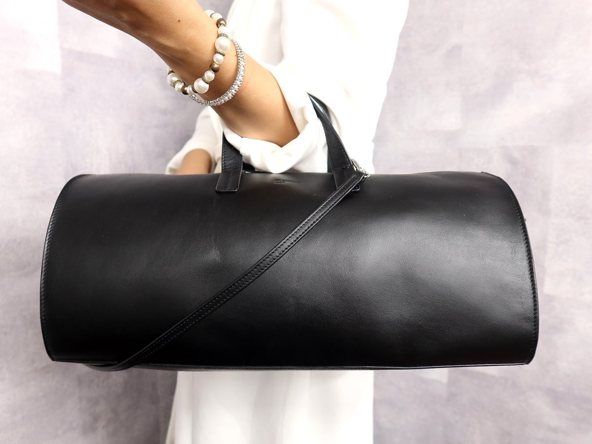 ●超美品●JIL SANDER ジル・サンダー●ロゴ型押し●カーフ レザー 本革●2way ハンド バッグ●黒●シルバー金具●腕掛け●かばん●Js61817拍卖