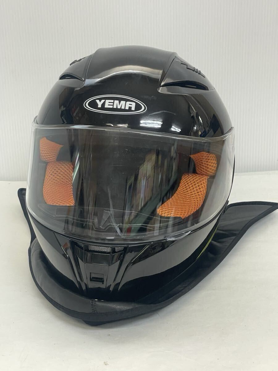 YEMA ヘルメット フルフェイスヘルメット バイク L ブラック拍卖