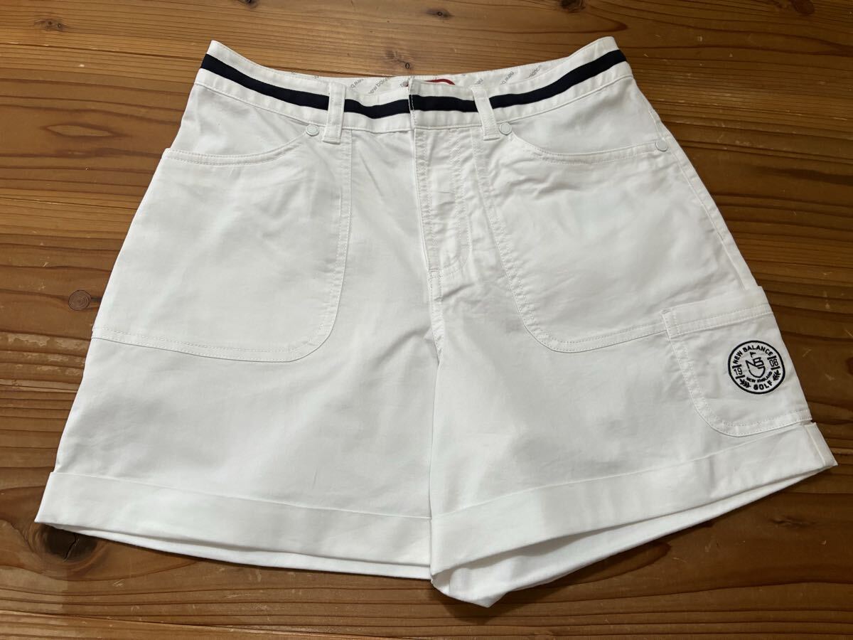 送料込み!! NewBalance ショートパンツ 白 0サイズ 57−60 ニューバランス GOLF ゴルフウェアー  短パン ゴルフパンツ拍卖