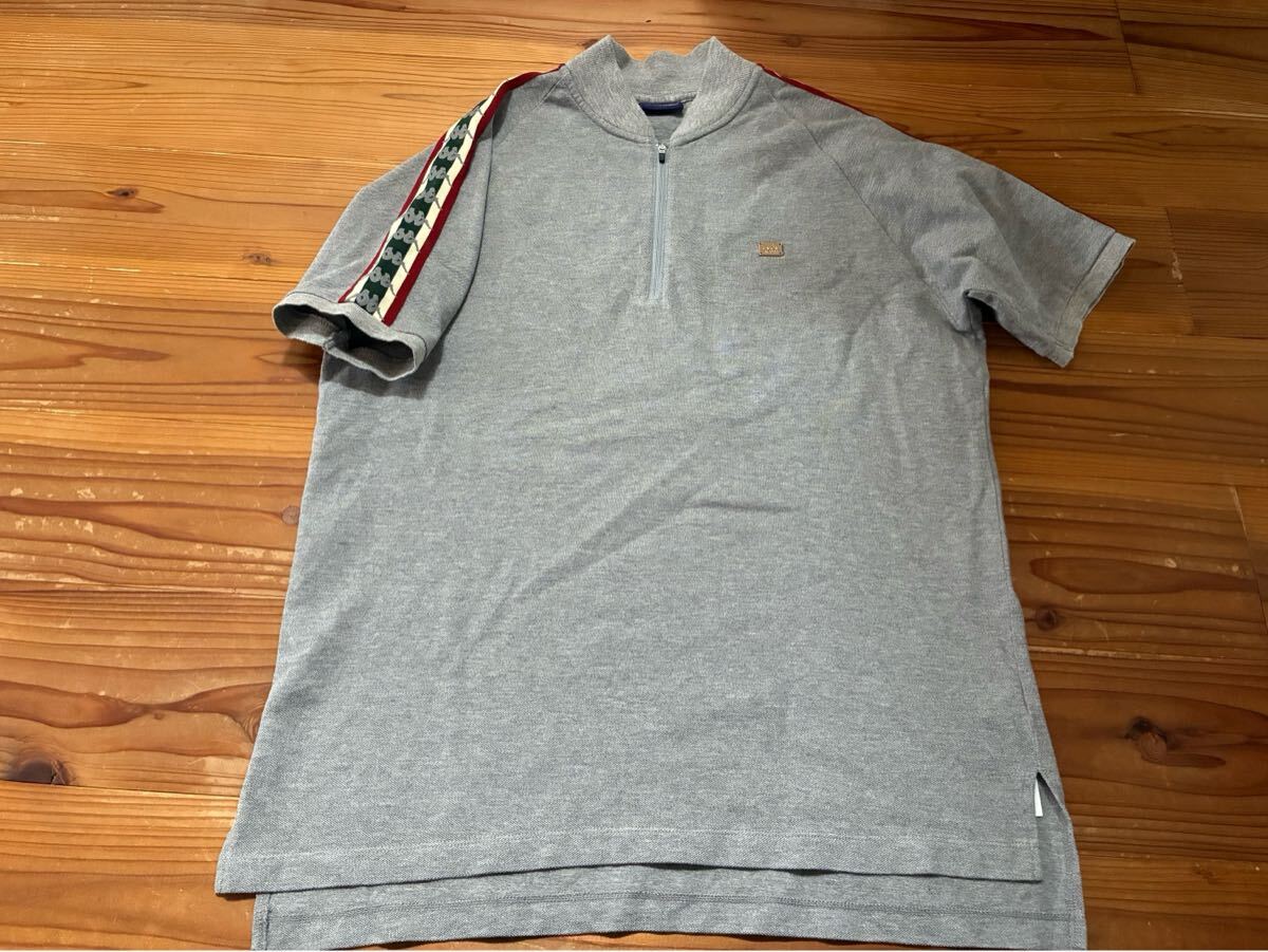 送料込み!! Kappa ハーフジップ 半袖Tシャツ かのこ素材 Oサイズ 180センチ 肩ライン ケイパ カッパ拍卖