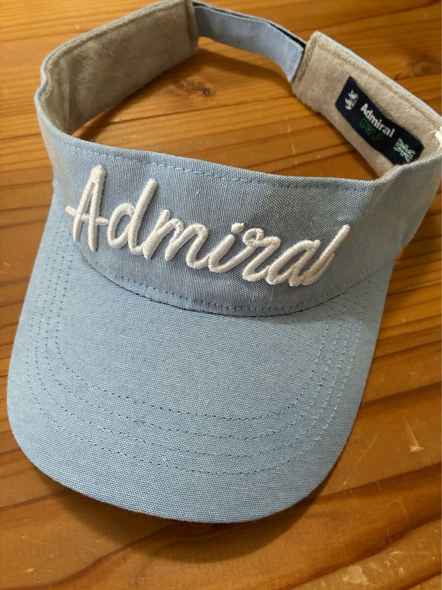 送料込み!! Admiral GOLF ゴルフサンバイザー  水色 ブルー サンバイザー 帽子 GOLF ゴルフウェア アドミラル 拍卖