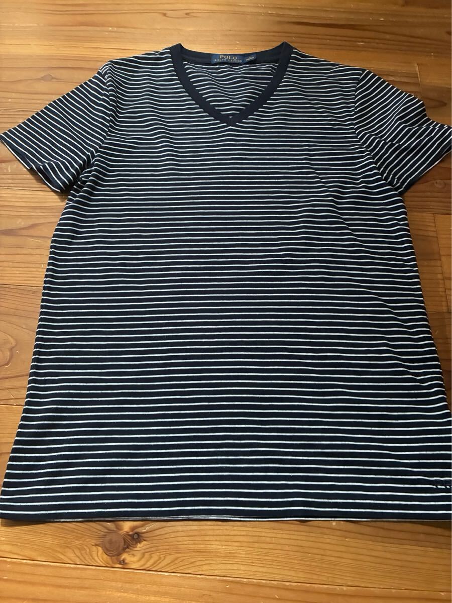 送料込み!!POLO Ralph Lauren 半袖 半袖Tシャツ ボーダー ラルフローレン  カットソー 170/92A Tシャツ拍卖