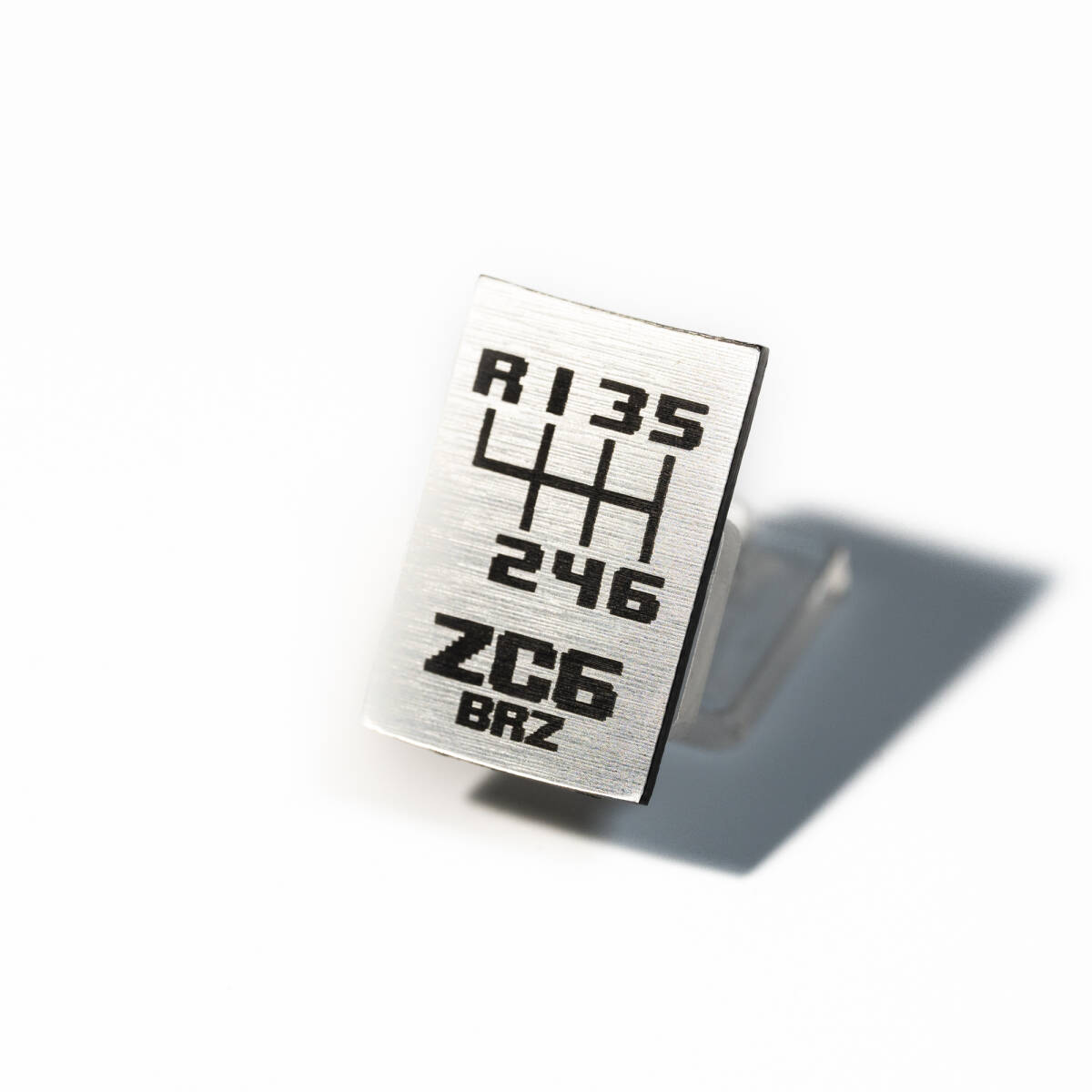 スバル BRZ(ZC6)用 オリジナルシフトパターンプレート シルバー拍卖