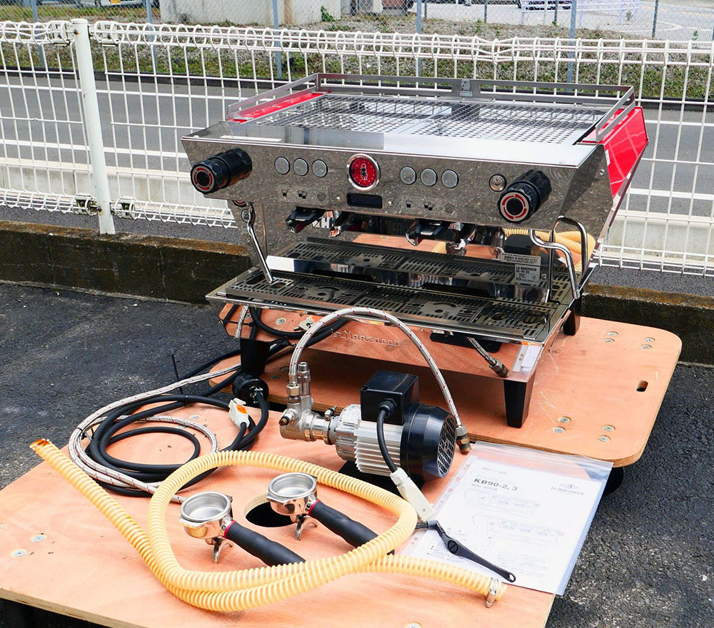 即決 2021年製 LA MARZOCCO エスプレッソマシン KB90-2G 単相200V ラッキーコーヒー ラ マルゾッコ 2連式 赤 美品拍卖