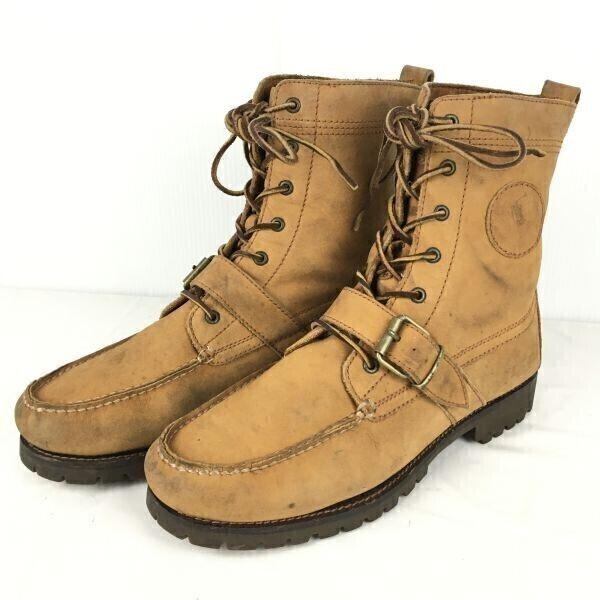 RALPHLASUREN POLO/ラルフローレン★レザーショートブーツ【10D/27.05-28.0/茶/BROWN】ワーク/カントリー/SHOES/LEATHER/ 管No.YS31拍卖