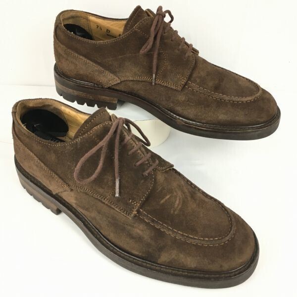 イタリア製ビンテージモデル GAP スウェード本革Uチップシューズ 焦げ茶/ダークブラウン サイズ7.5D/25.0-25.5程度 管NO.ZA-421拍卖