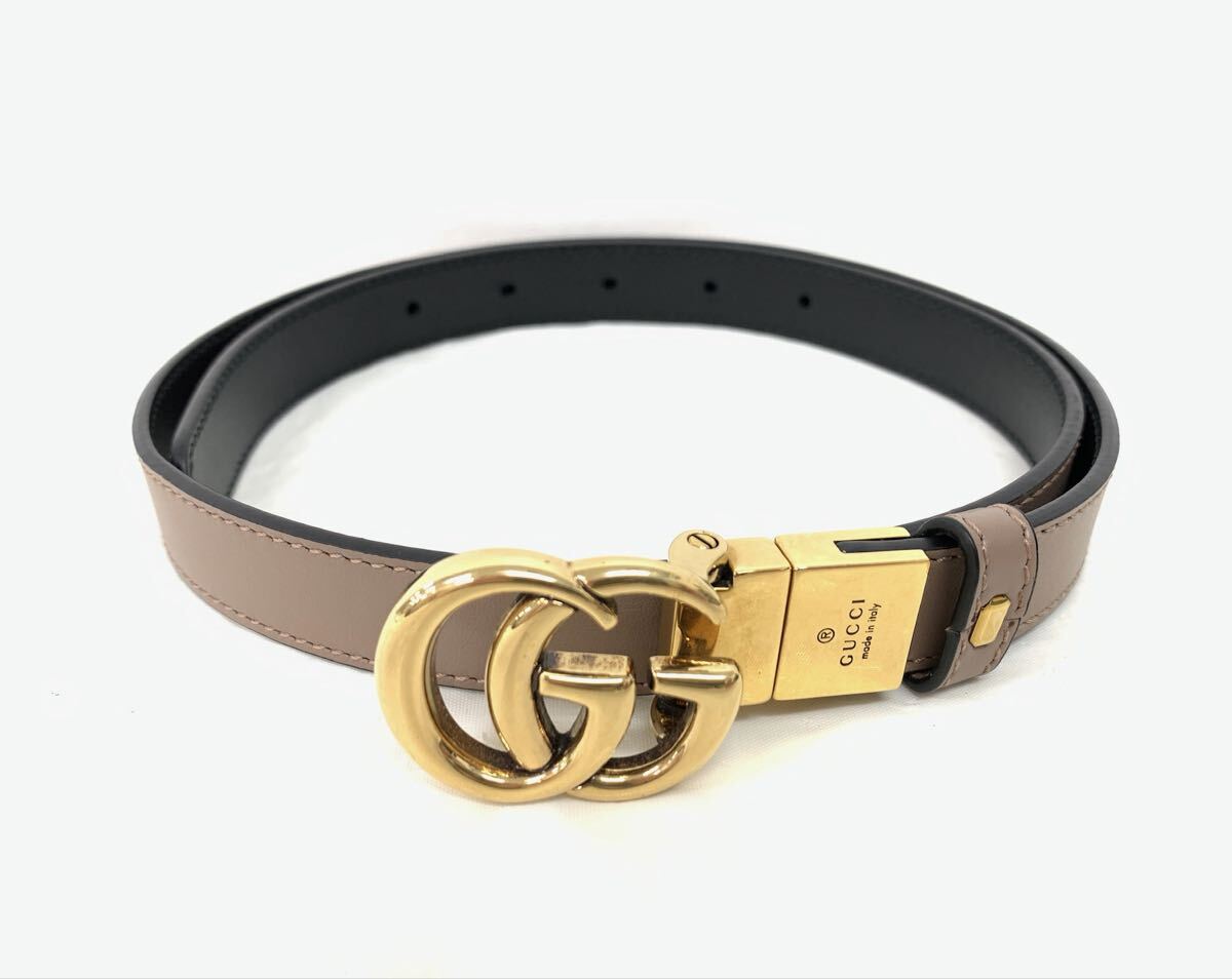 T10/081 GUCCI グッチ リバーシブル ベルト インターロッキングG 75・30 最大サイズ77.5拍卖