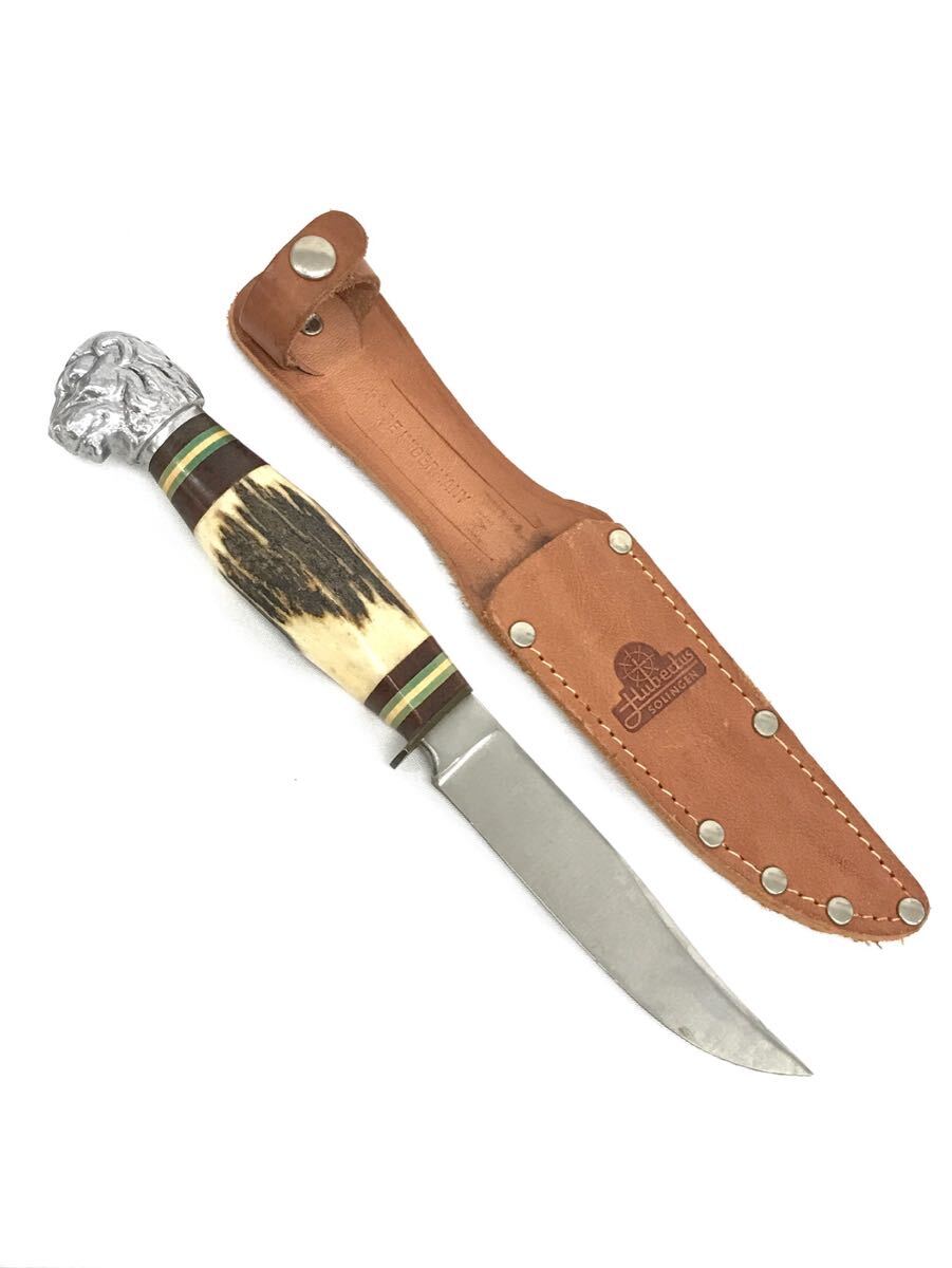 T10/114 Hubectus SOLINGEN ゾーリンゲン 獅子モチーフ シース付きナイフ アウトドア サバイバル拍卖