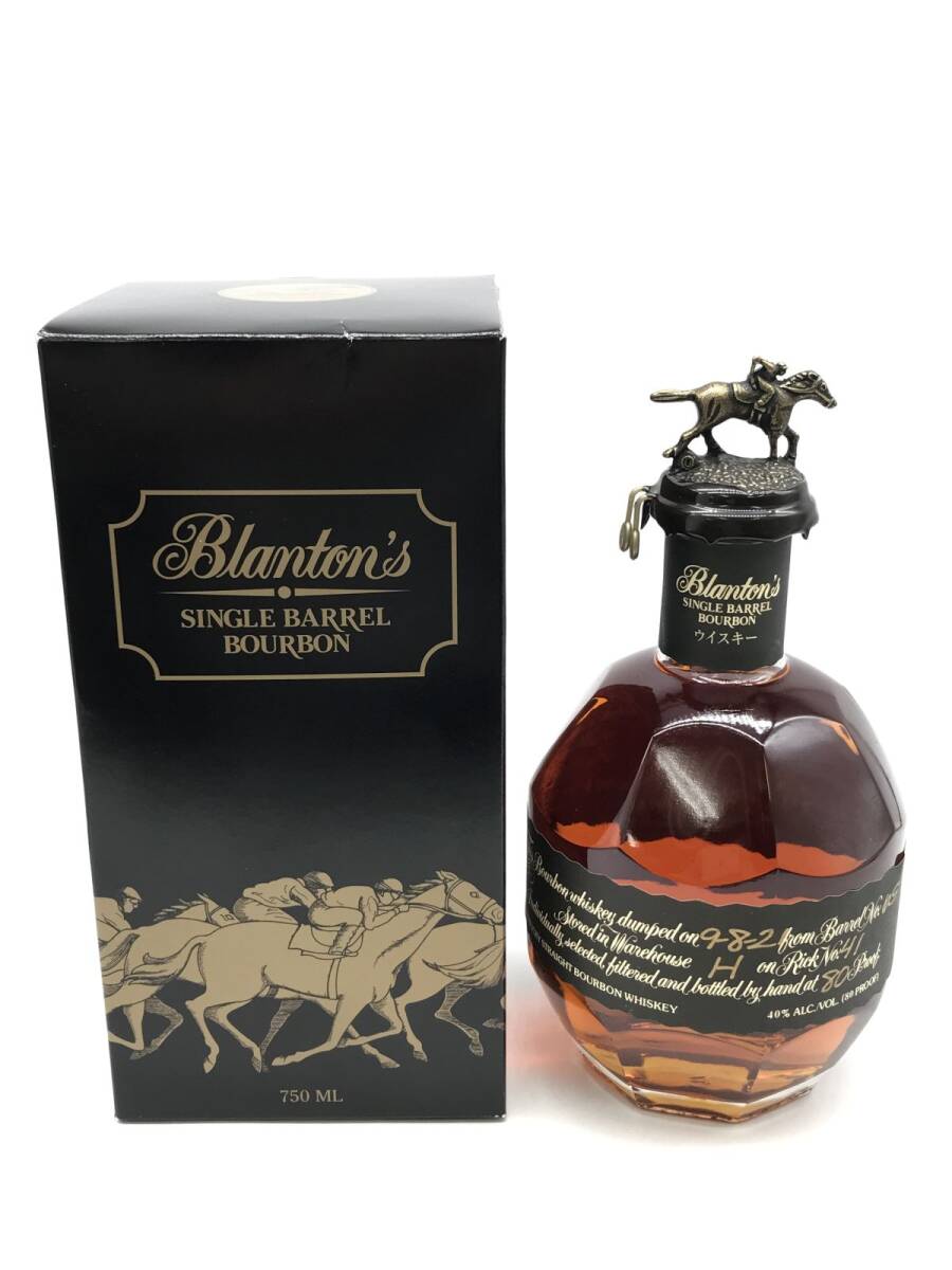 1030-003TYH3674 お酒 40% 750ml ウイスキー Blanton's ブラントン SINGLE BARREL シングルバレルバーボン ブラック 未開栓拍卖
