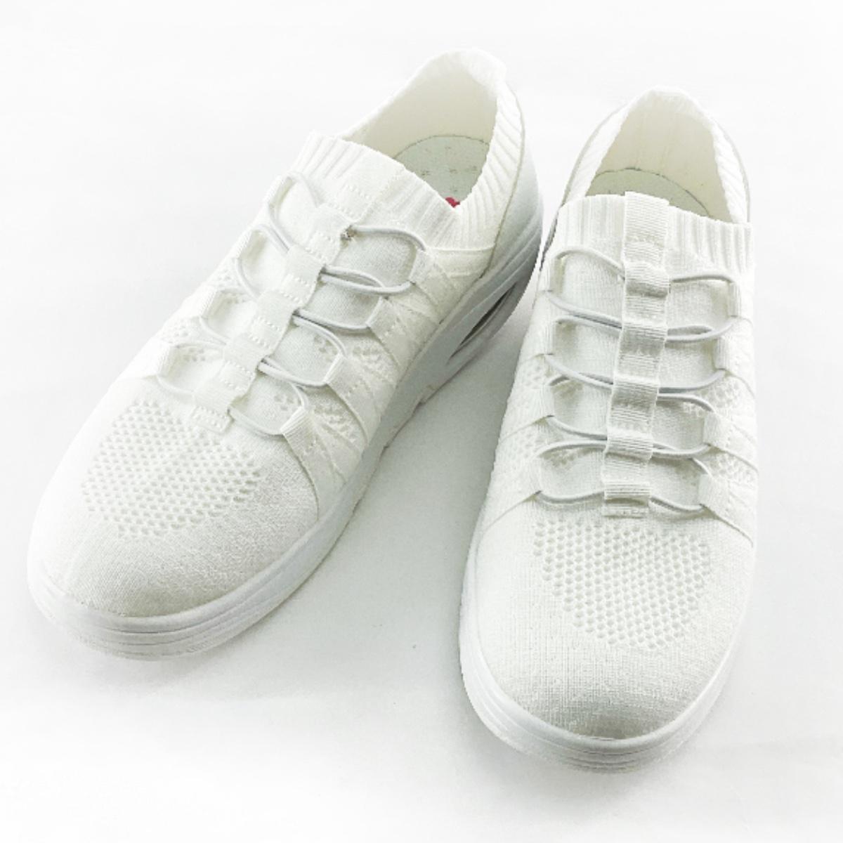 訳あり 柔らかフィット 通気性抜群 ニットらくらくステップシューズ 看護師 介護士 Lサイズ 24.0~24.5cm ホワイト拍卖