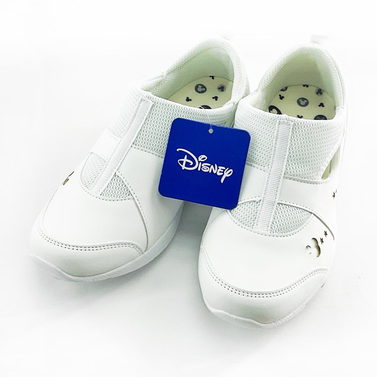 ベンチレーションスニーカー ディズニーシルエット パンチング 看護師 介護士 L 23.5~24.0cm ミッキー ホワイトxネイビー拍卖