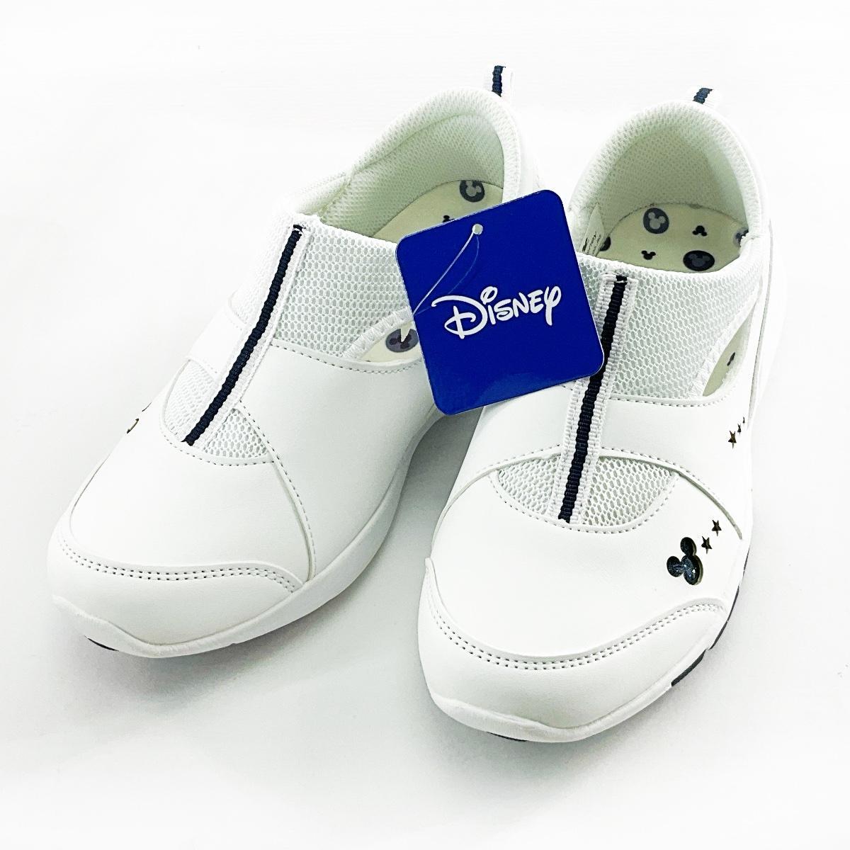 ベンチレーションスニーカー ディズニーシルエット パンチング 看護師 介護士 LL 24.5~25.0cm ミッキー ホワイトxネイビー拍卖