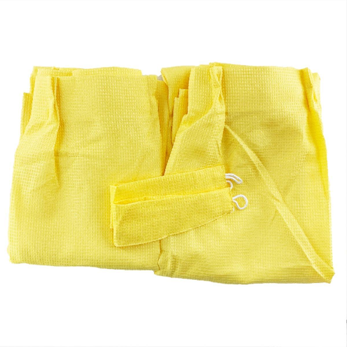 ドレープカーテン ワッフル 2枚 幅150x200cm イエロー拍卖