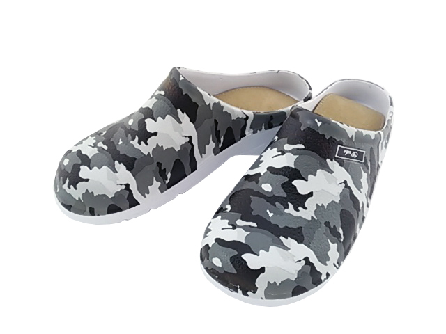 軽量サボシューズ スリッパ 楽ちん 丸洗い 大きいサイズ 3Lサイズ 26.5~27.0cm カモフラージュ柄 ブラック系拍卖