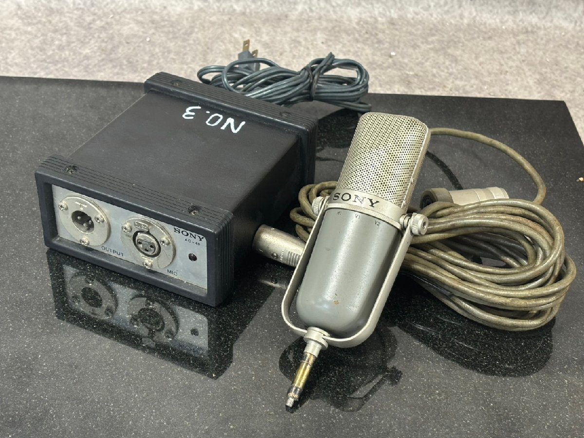 【 J 】2206 SONY C-37P コンデンサーマイク AC-48 パワーサプライ ソニー 212852拍卖