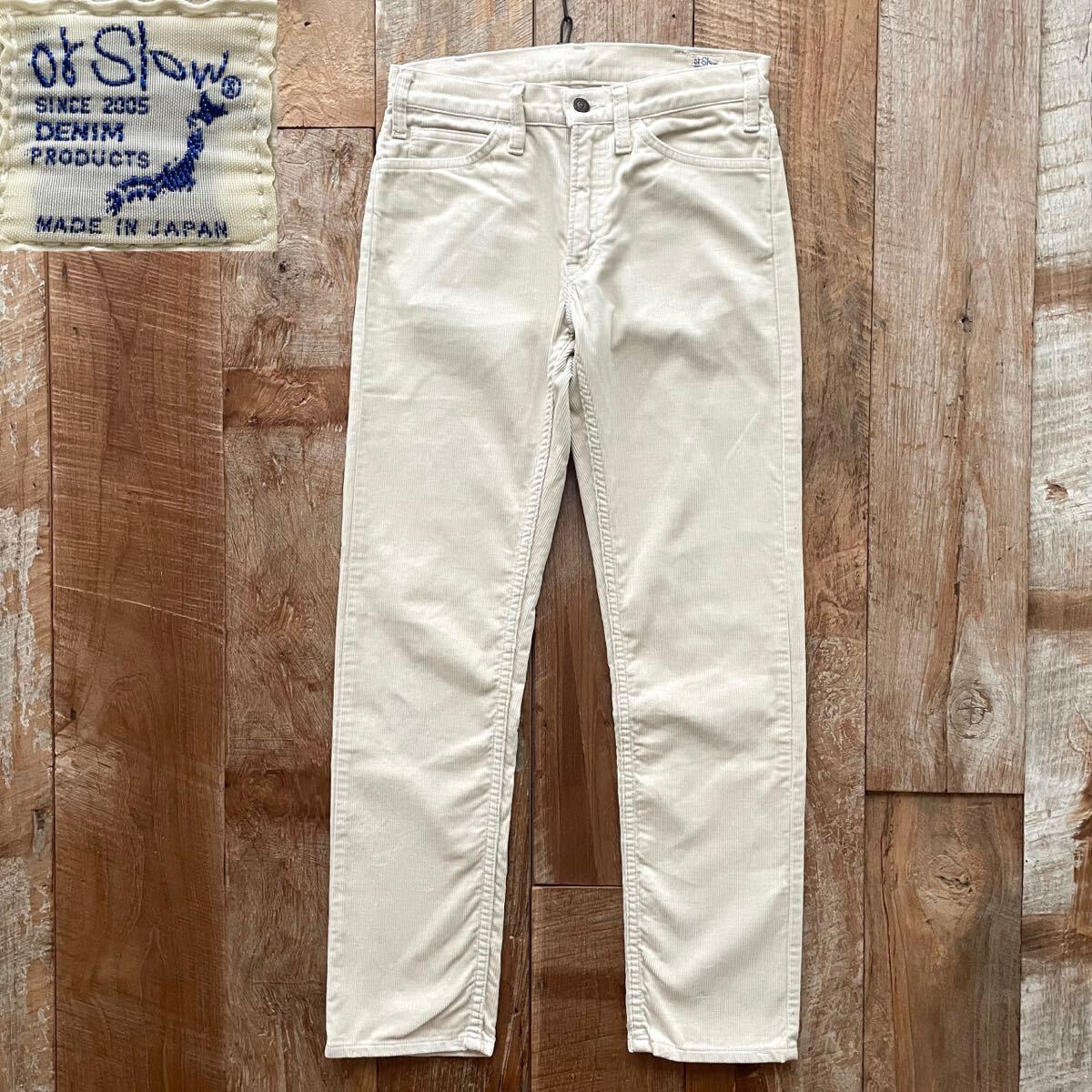 【極美品】orSlow オアスロウ テーパード コーデュロイ パンツ S アイボリー BEAMS+取扱拍卖