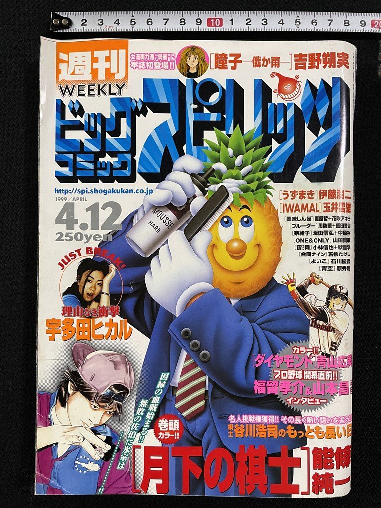 j●* ビッグコミックスピリッツ 1999年4月12日号 巻頭カラー・月下の棋士 能條純一 現代洋子 原秀則 伊藤潤二 宇多田ヒカル/N-E04拍卖