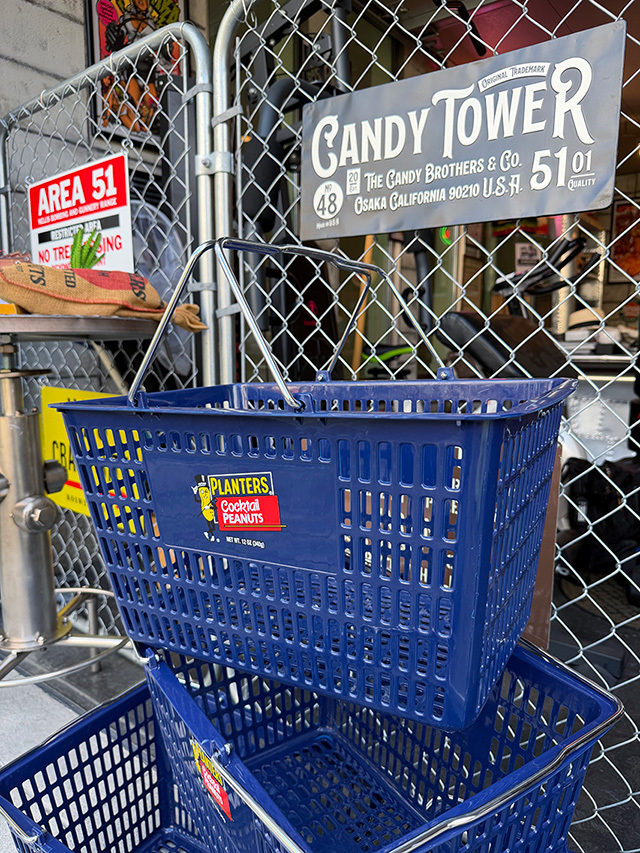 アメリカ業務用 ショッピングバスケット (ミスターピーナッツ/ブルー) 単品 ■ アメリカン雑貨 アメリカ雑貨拍卖