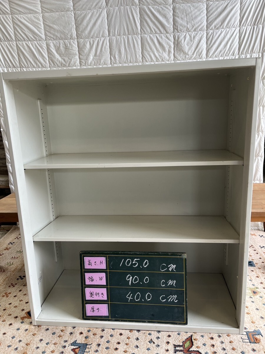 収納 キャビネット 書類棚 中古 スチール製 棚2段拍卖