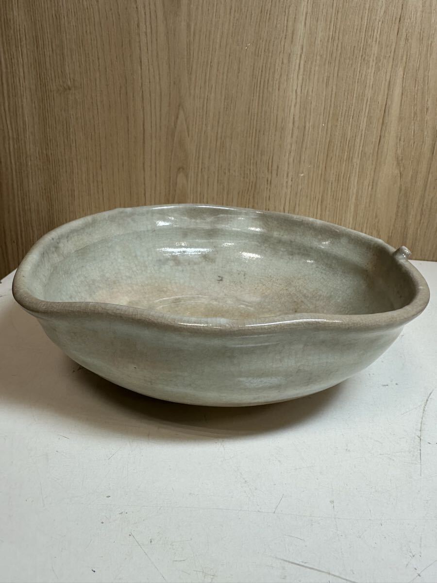 Y10008 萩焼 茶泉造 菓子器 深鉢 陶器 茶道具 在銘 共箱拍卖