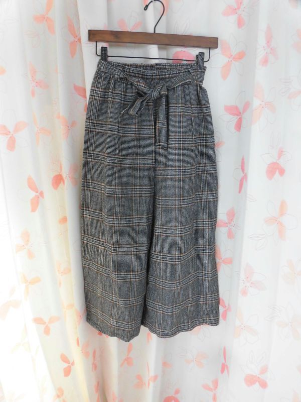 943 チェックの冬物パンツ キュロット サイズM拍卖
