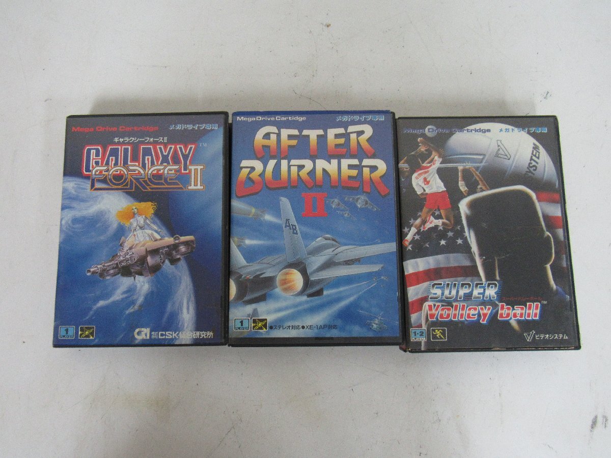 ○(5)メガドライブ ソフト 3本まとめ アフターバーナー ギャラクシーフォース スーパーバレーボール 箱 取説付き拍卖