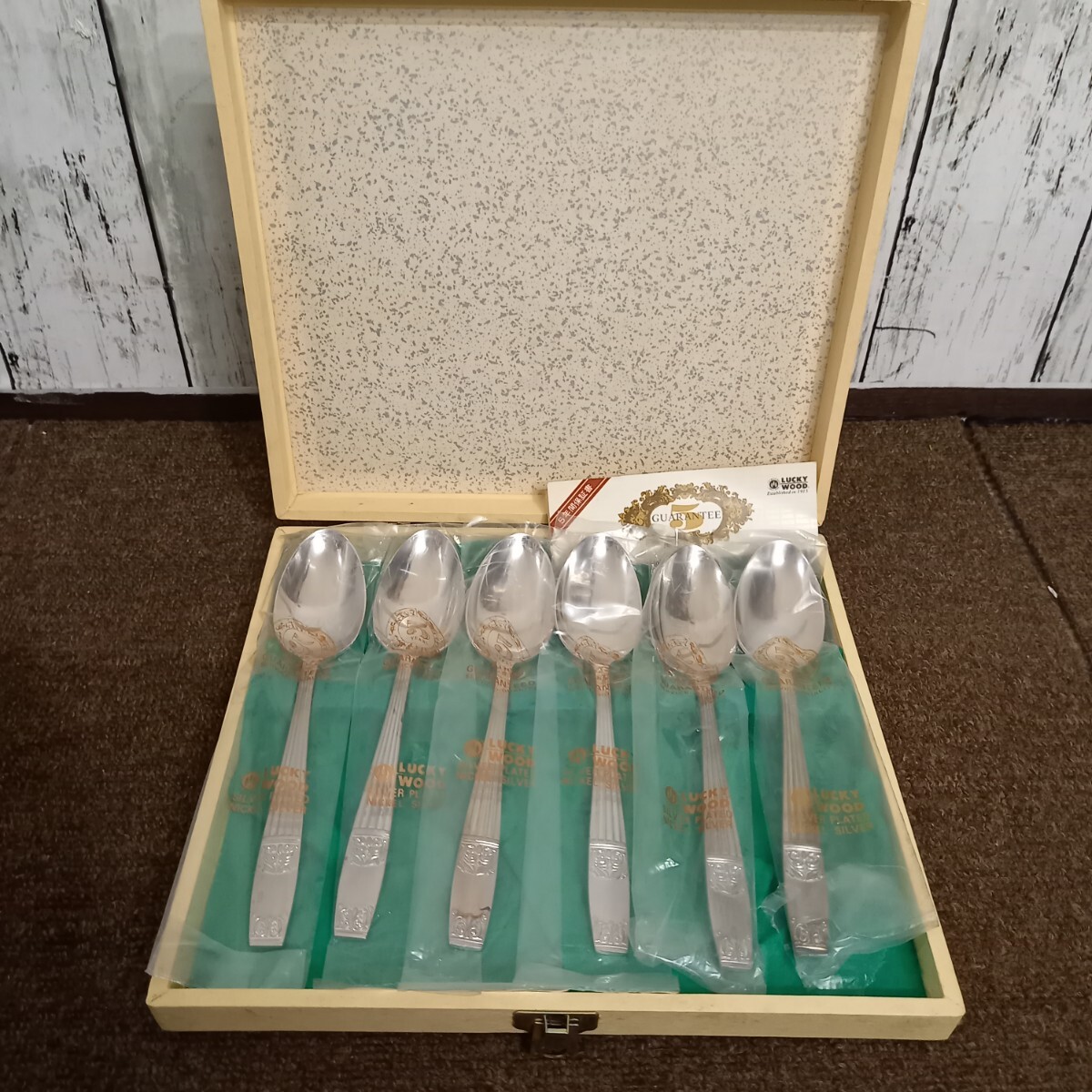 ラッキーウッド ニッケルシルバー E.R Nickel silver スプーンセット 6本拍卖