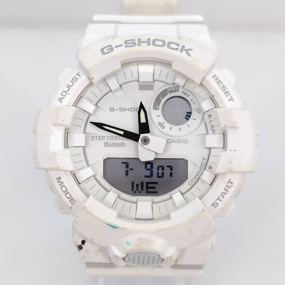 05w12872 ジーショック G-SHOCK カシオ CASIO アナログ デジタル G-SQUAD ジー・スクワッド ホワイト メンズ 腕時計 GBA-800-7AJF 中古品拍卖