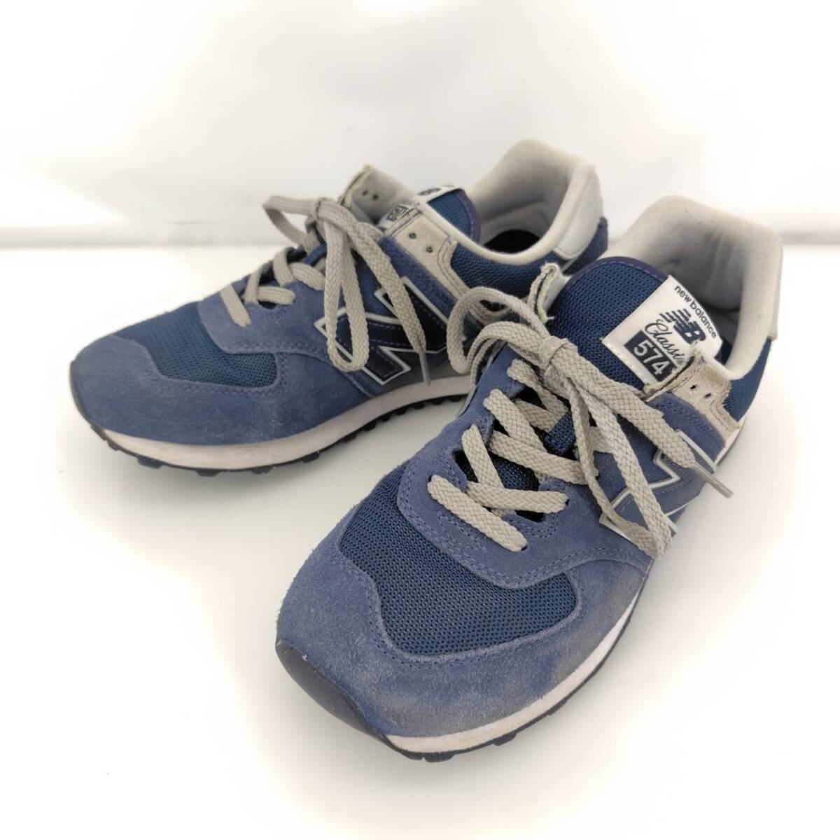05w10574 ニューバランス NEW BALANCE 574 ネイビー/グレー 27.0cm US9 UK8.5 ベトナム製 メンズ スニーカー ML574EVN 中古品拍卖