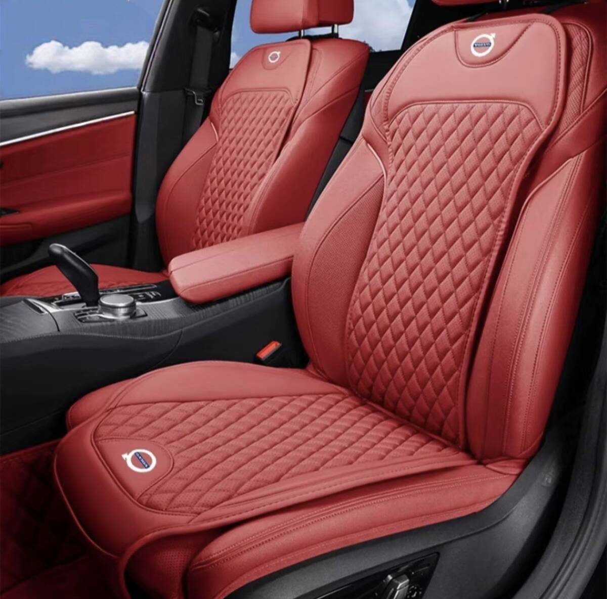 新作 ボルボ 車用シートカバーセット シートクッション ナッパ革+記憶綿 前座席用座布団1枚+座席の背もたれ1枚★5色選択★拍卖