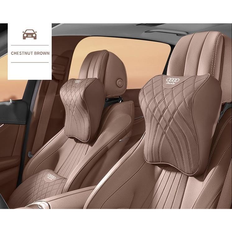 アウディ 車用ネックパッド 首クッション ヘッドレスト ネックピロー 頚椎サポート 頸椎を保護する レザー 疲労防止 2個 5色選択可拍卖
