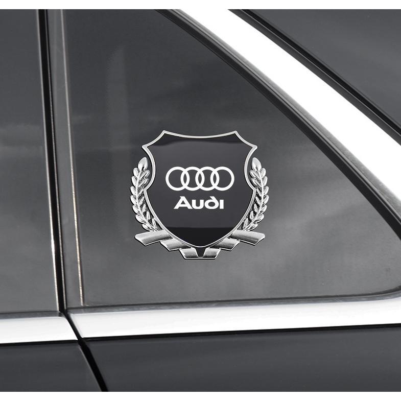 アウディ ステッカー 車ロゴ エンブレム 3D立体 金属製 デカール 防水 両面テープ付き 簡単貼り付け 車の装飾 1枚 4色選択可拍卖