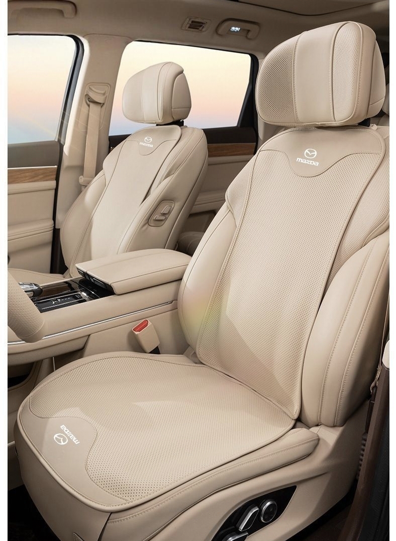 新作 マツダ 車用シートカバーセット シートシートクッション ナッパ革 前座席用座布団2枚+座席の背もたれ2枚★6色選択★拍卖