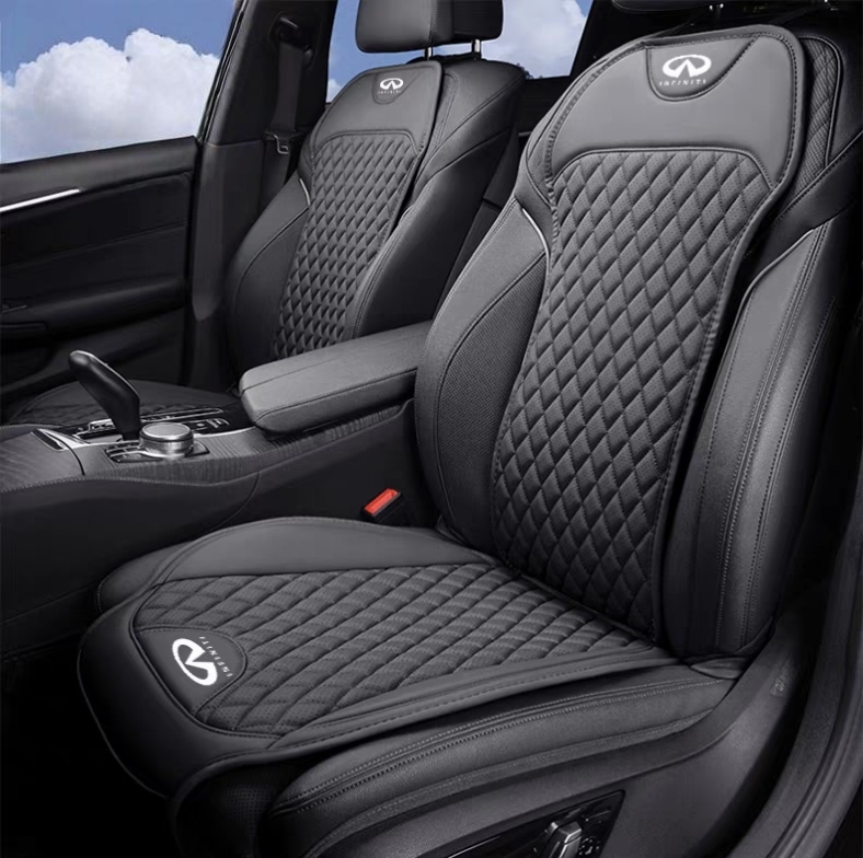 新作 インフィニティ INFINITI車用シートカバーセット シートクッション ナッパ革+記憶綿 前座席用座布団2枚+座席の背もたれ2枚 5色選択拍卖