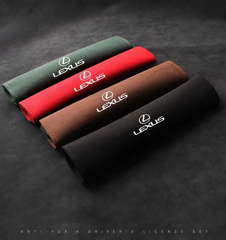 レクサス スエード素材 レクサス LEXUS シートベルトカバー IS LS RX NX CT LC RC GS LX UX ES HS シートベルトパッド 4色選択可拍卖