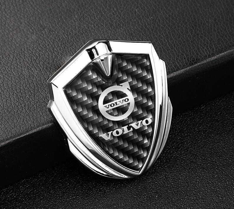 ★新品★3D★ボルボ★エンブレム★炭素繊維★バッジ ステッカー フェンダーバッジ シール装飾★シルバー★拍卖