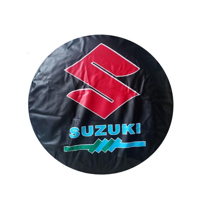 スズキ 車用スペアタイヤカバー ブラック 防水防塵保護カバー 14インチ 15インチ 耐用 PVC 収納バッグソフトケースプロテクター拍卖