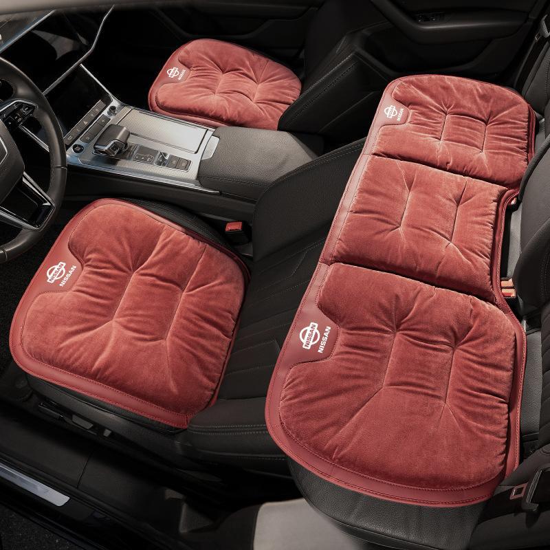日産 NISSAN車用 シートクッション 座布団 シートカバー フランネルの表面 前座席用2枚 後部座席用1枚 冬の座布団 快適 冬季適用 5色選択可拍卖