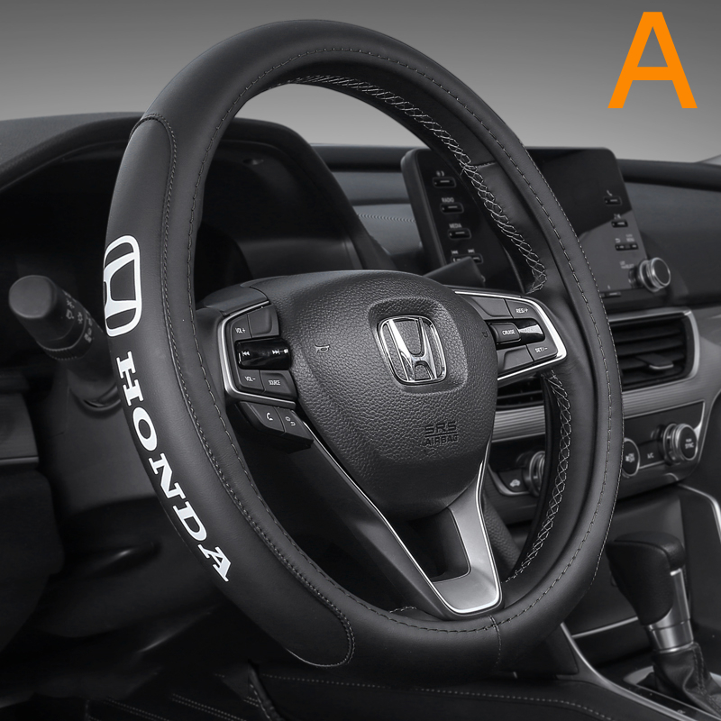 ハンドルカバー ホンダ ステアリングホイールカバー 本革 内装品 高級 牛革 専車ロゴ 内装品パーツ 滑りにくい 文字付き Honda拍卖