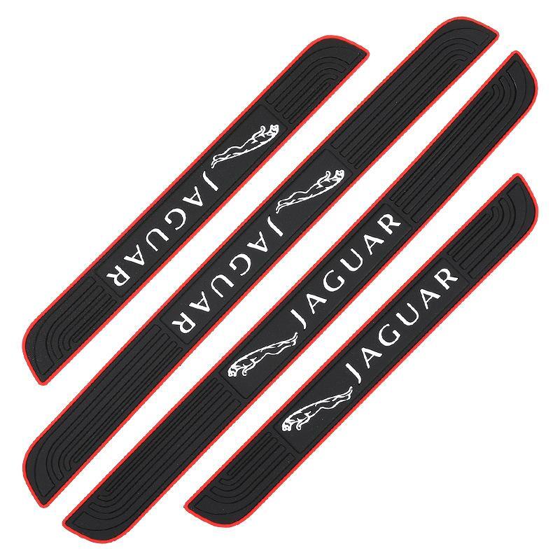 ジャガー JAGUAR 車用ドア敷居プレートプロテクター フロント リアドア敷居 保護ステッカー PVC製 ブラック 4個セット拍卖