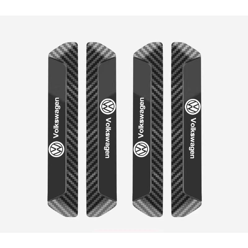 フォルクスワーゲン 車ドアガード ドアプロテクター 4個セット 擦り傷/衝突防止 貼付式 ABS樹脂 カーボン調 両面テープ 保護フィルム拍卖
