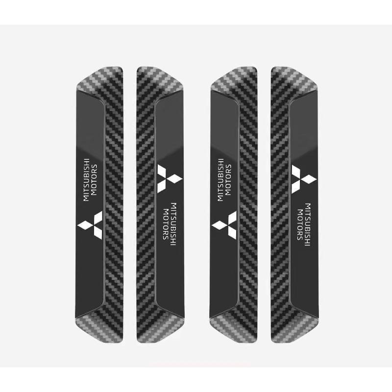 三菱 MITSUBISHI 車ドアガード ドアプロテクター 4個セット 擦り傷/衝突防止 貼付式 ABS樹脂 カーボン調 両面テープ 保護フィルム拍卖