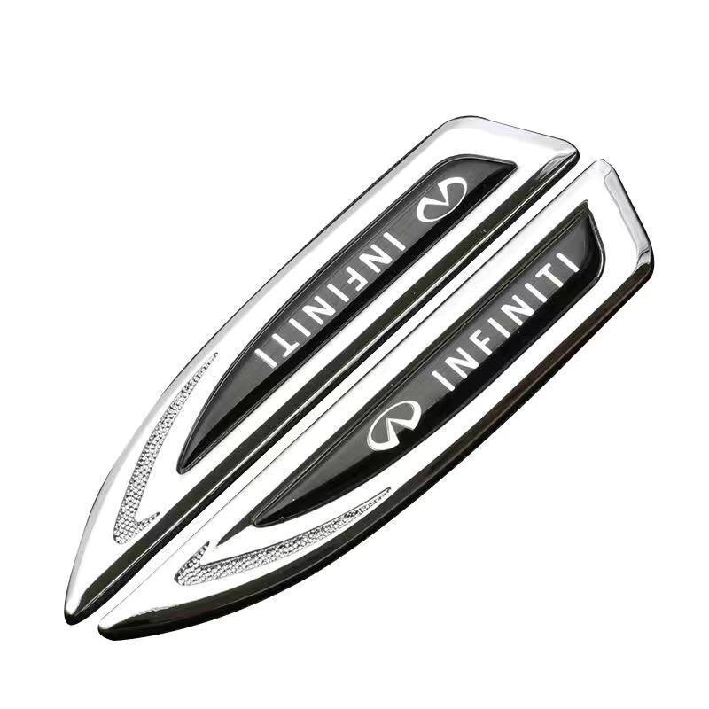 インフィニティ 車用エンブレム ステッカー デカール 2個セット バッジ 3Dメタル カーフェンダーサイドステッカー 車のスタイリング 拍卖