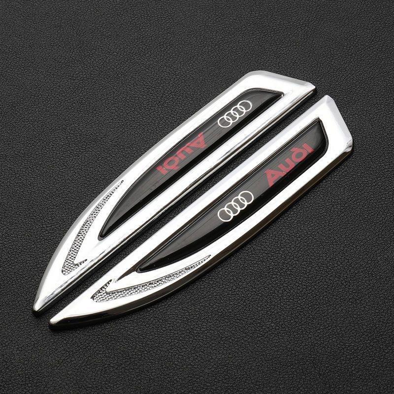 アウディ 車用エンブレム ステッカー デカール 2個セット バッジ 3Dメタル カーフェンダーサイドステッカー 車のスタイリング 拍卖
