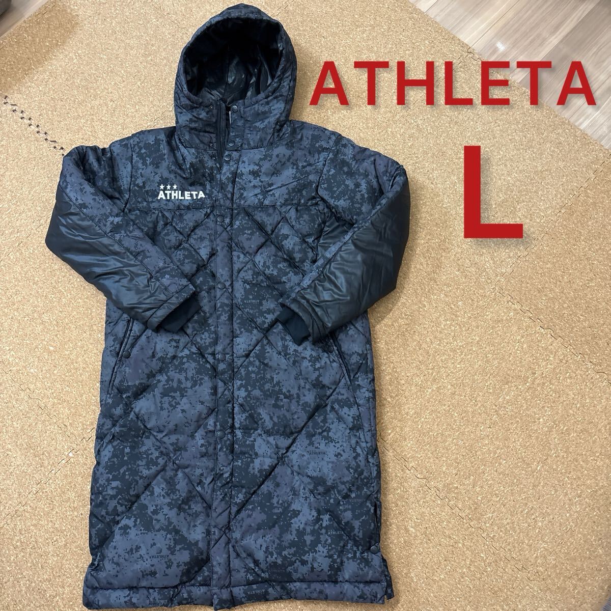 Lサイズ 長袖ベンチコート  ATHLETA アスレタ 黒拍卖