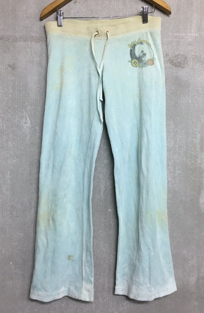 ◆JUICY COUTURE ジューシークチュール 90s 00ss パイル地 ブーツカット シューカット パンツ サイズ28 薄汚れあり拍卖