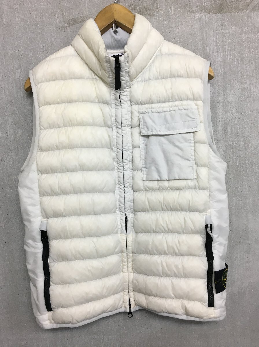 ◆国内正規 STONE ISLAND ストーンアイランド 美品 6915G0424 GARMENT DYED MICRO YARN DOWN PACKABLE ダウンベスト M 白 ゴルフ にも拍卖