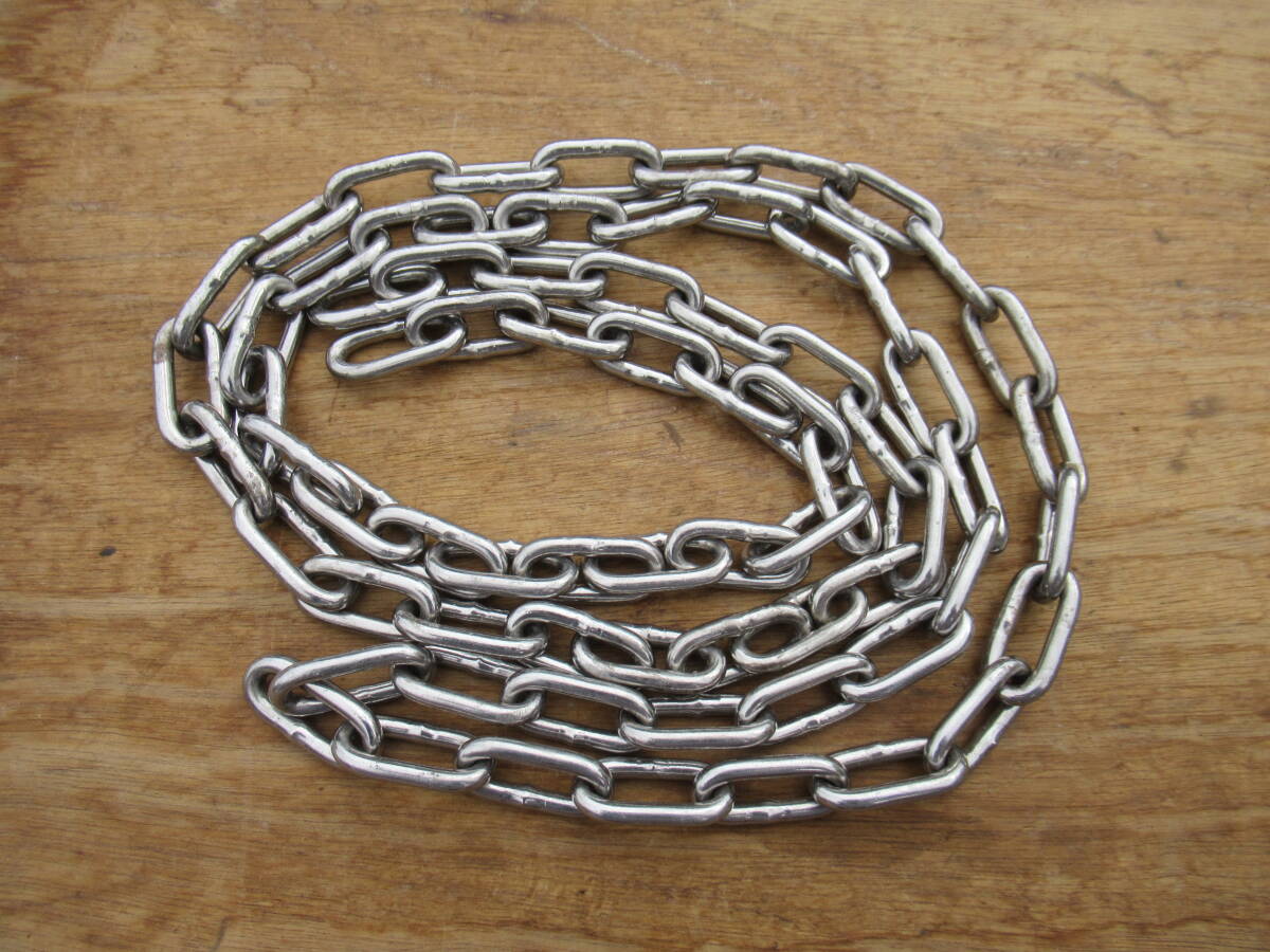 ステンレス製 チェーン 1本 約1.95m 線径:約φ5mm 約1kg 中古 G拍卖