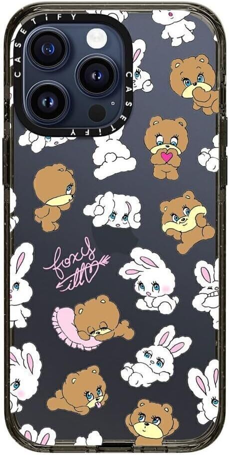 送料無料 CASETiFY インパクト iPhone 15 Pro Max ケース MIL規格準拠 4x MIL-STD-810G Bunny Bear Mix クリアブラック 新品 未使用拍卖